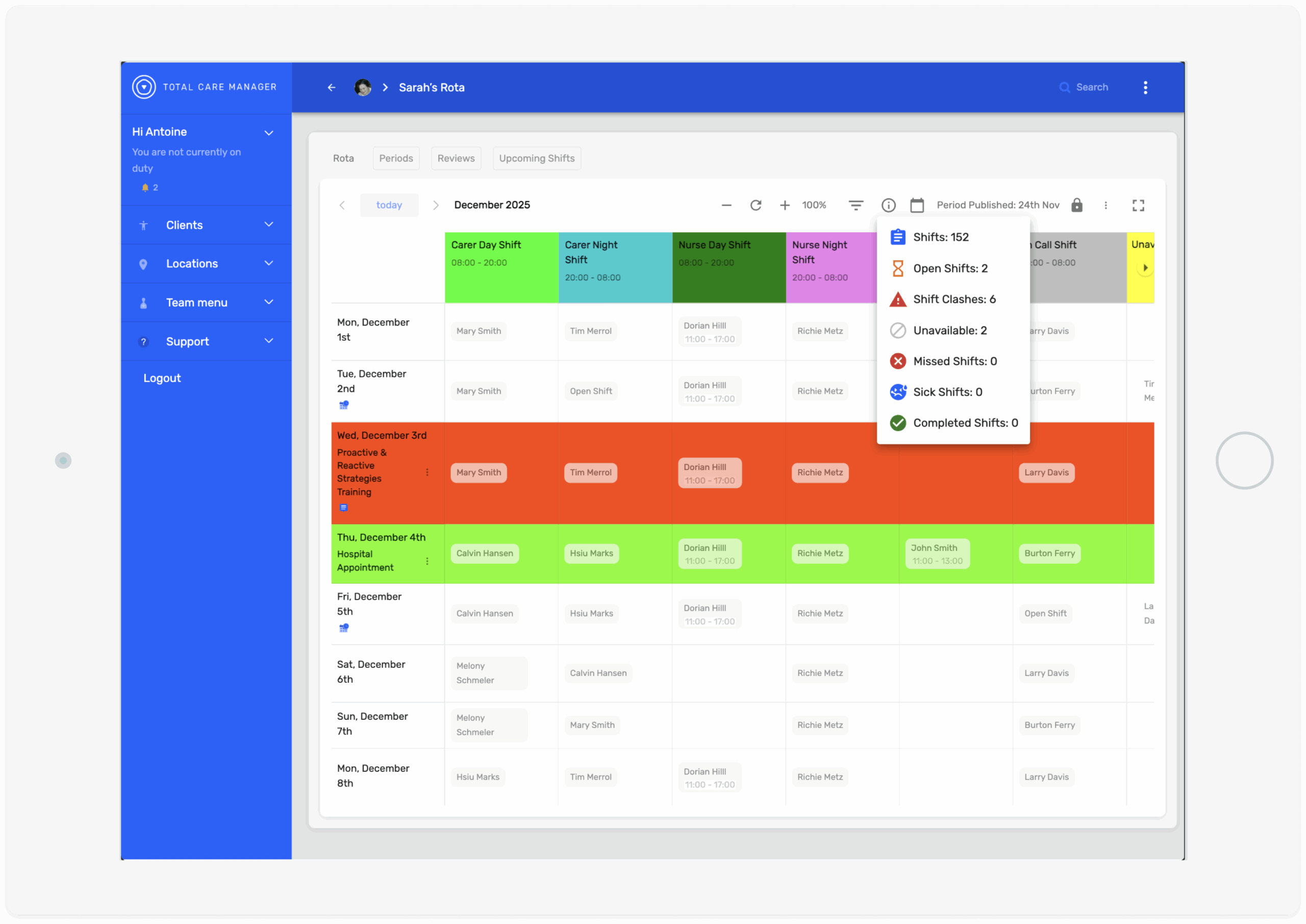 care rota software compliance